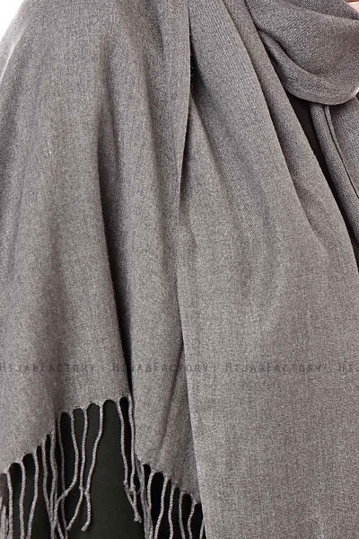 Aysel - Mörkgrå Pashmina Hijab - Gülsoy