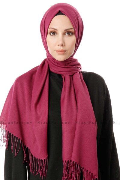 Aysel - Mörklila Pashmina Hijab - Gülsoy