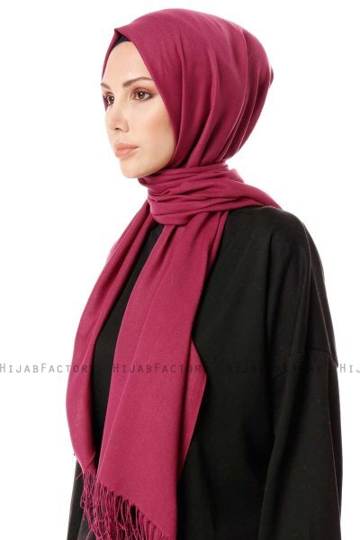 Aysel - Mörklila Pashmina Hijab - Gülsoy