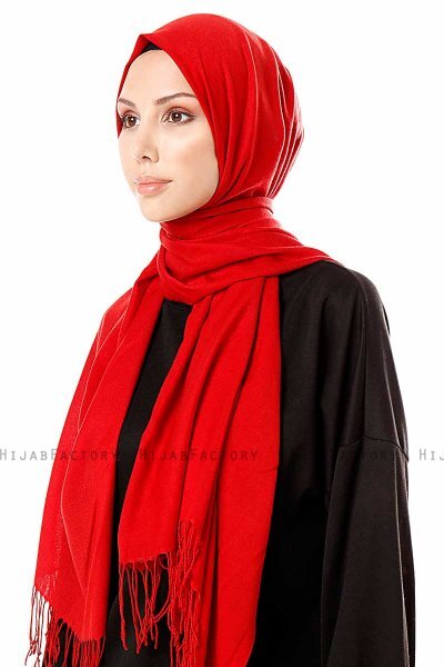 Aysel - Röd Pashmina Hijab - Gülsoy