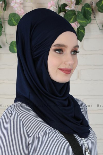 Wilda - Marinblå Bomull Hijab