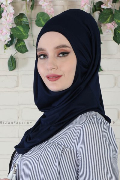 Wilda - Marinblå Bomull Hijab