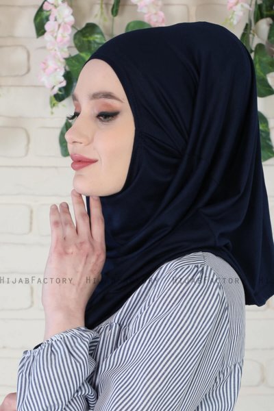 Wilda - Marinblå Bomull Hijab