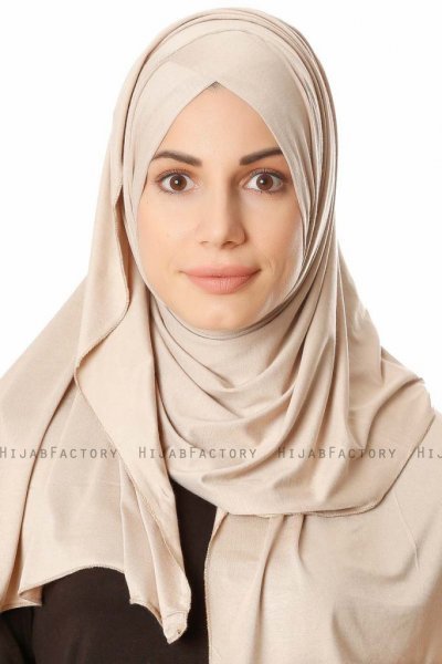 Betul - Ljus Taupe 1X Jersey Hijab - Ecardin