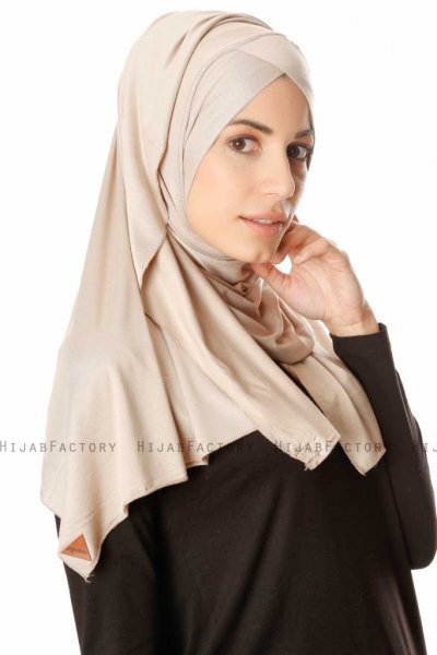 Betul - Ljus Taupe 1X Jersey Hijab - Ecardin