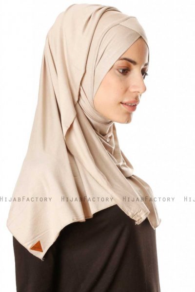 Betul - Ljus Taupe 1X Jersey Hijab - Ecardin