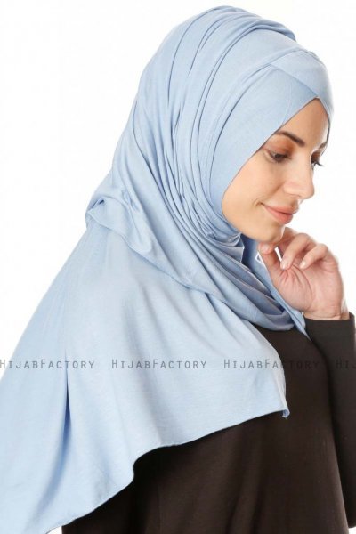 Betul - Ljusblå 1X Jersey Hijab - Ecardin