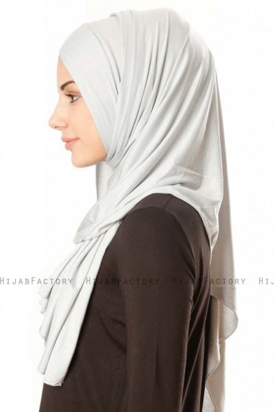 Betul - Ljusgrå 1X Jersey Hijab - Ecardin
