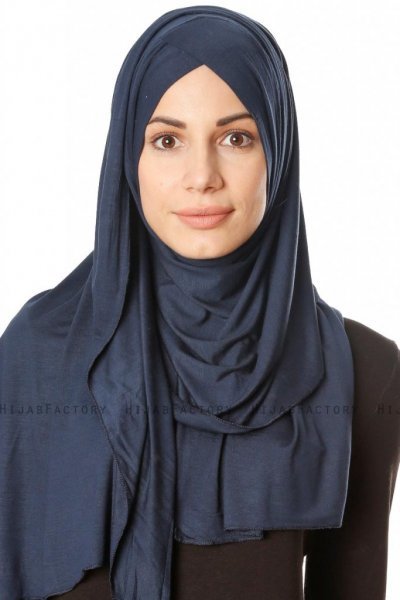 Betul - Marinblå 1X Jersey Hijab - Ecardin