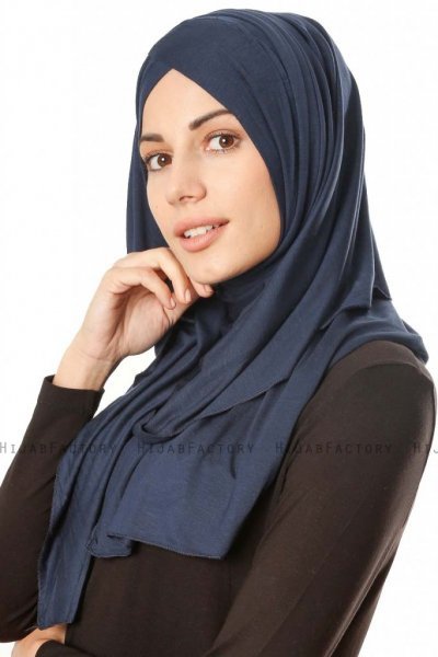 Betul - Marinblå 1X Jersey Hijab - Ecardin