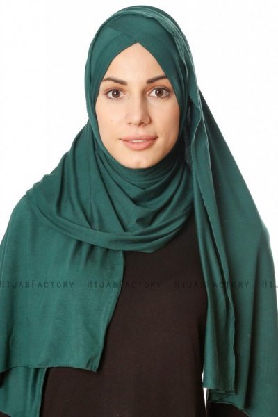 Betul - Mörkgrön 1X Jersey Hijab - Ecardin