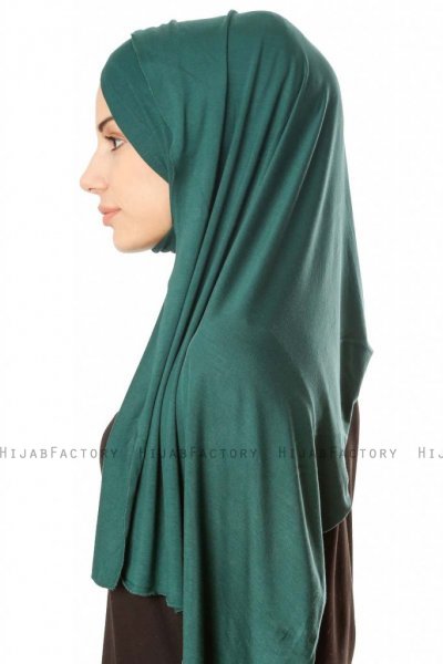 Betul - Mörkgrön 1X Jersey Hijab - Ecardin