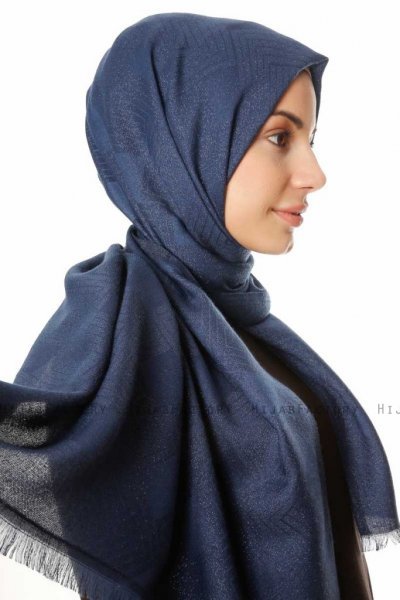 Caria - Marinblå Hijab - Madame Polo