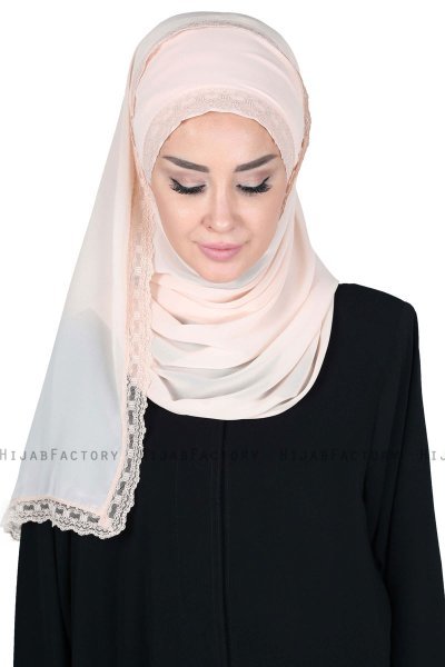 Carin - Beige Praktisk Chiffon Hijab