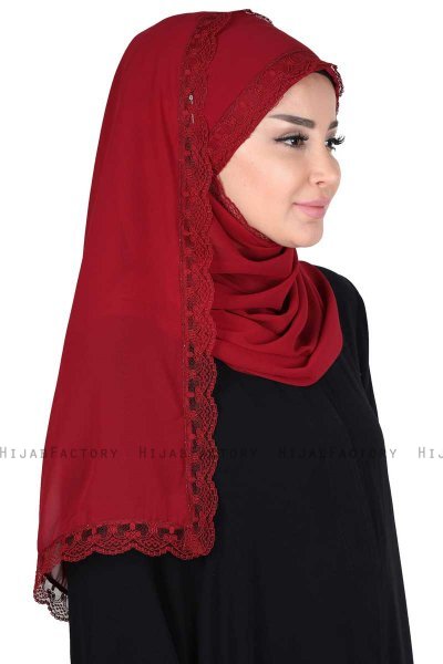 Carin - Bordeaux Praktisk Chiffon Hijab