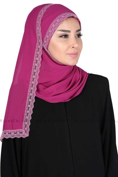 Carin - Fuchsia Praktisk Chiffon Hijab