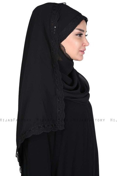 Carin - Svart Praktisk Chiffon Hijab