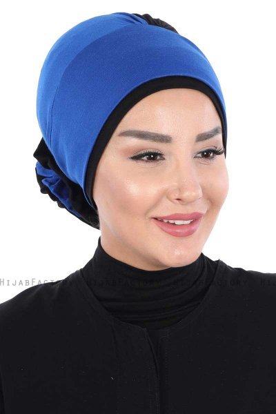 Clara - Blå & Svart Bomull Turban