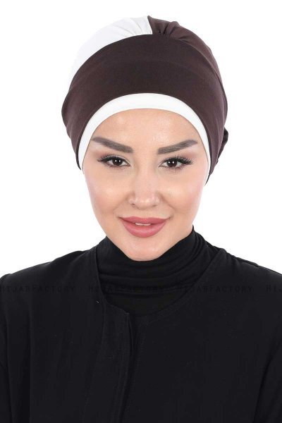 Clara - Brun & Creme Bomull Turban