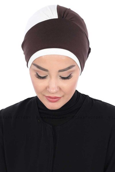 Clara - Brun & Creme Bomull Turban