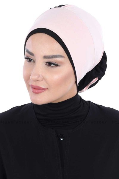 Clara - Gammelrosa & Svart Bomull Turban