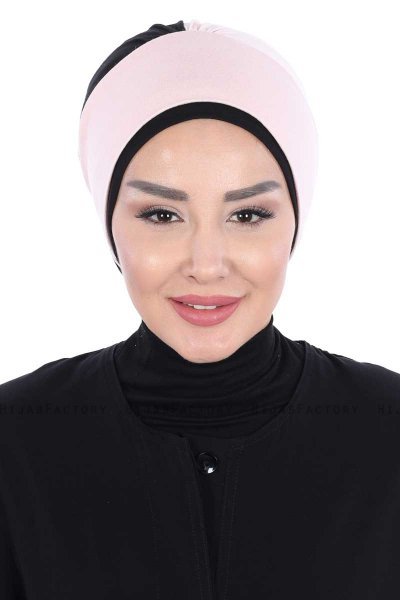 Clara - Gammelrosa & Svart Bomull Turban