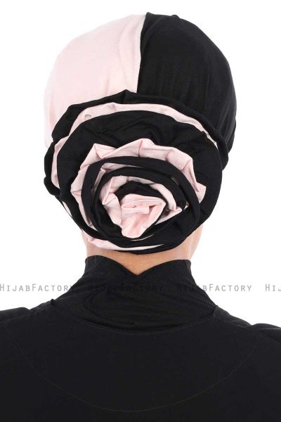 Clara - Gammelrosa & Svart Bomull Turban