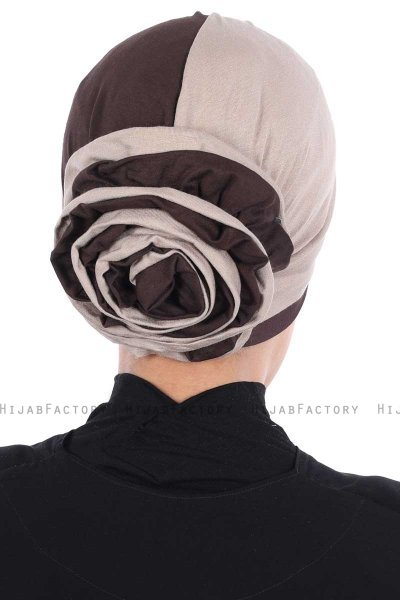 Clara - Taupe & Brun Bomull Turban