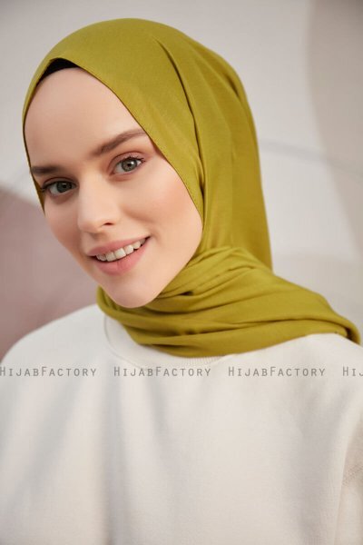 Silky Plain - Olivgrön Hijab