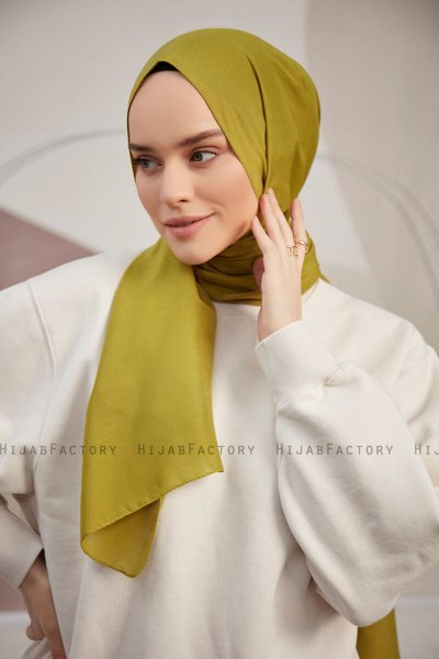 Silky Plain - Olivgrön Hijab