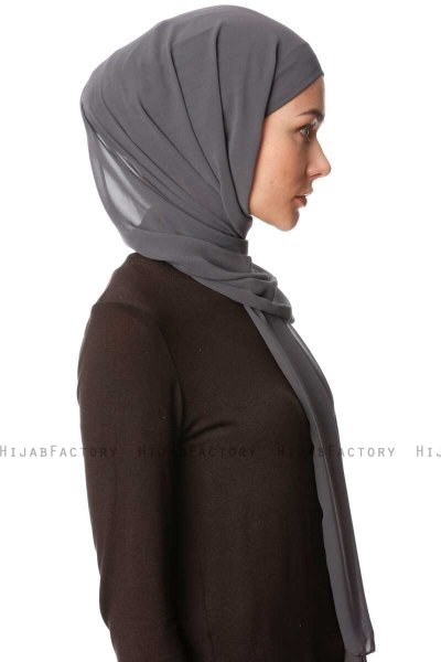 Derya - Antracit Praktisk Chiffon Hijab