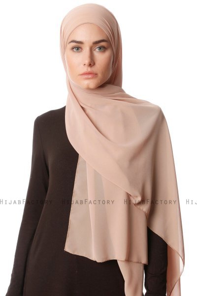 Derya - Beige Praktisk Chiffon Hijab