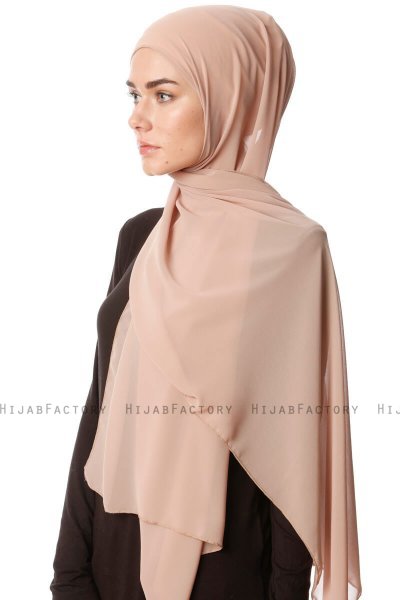 Derya - Beige Praktisk Chiffon Hijab