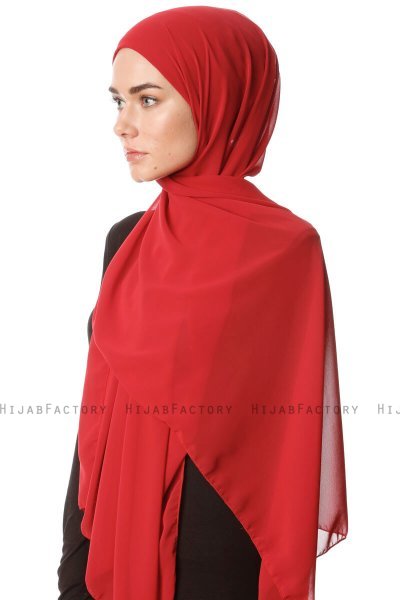 Derya - Bordeaux Praktisk Chiffon Hijab
