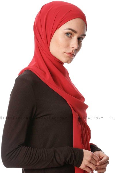 Derya - Bordeaux Praktisk Chiffon Hijab