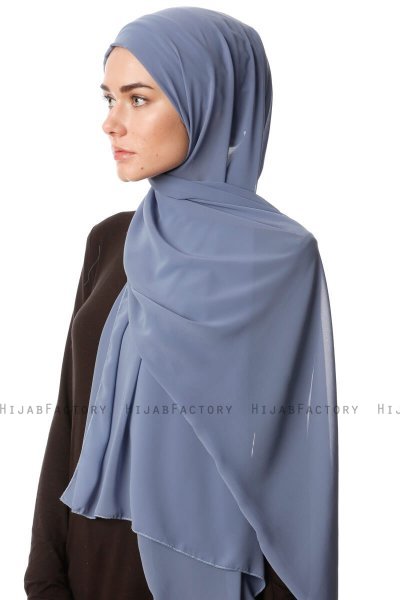 Derya - Denim Praktisk Chiffon Hijab