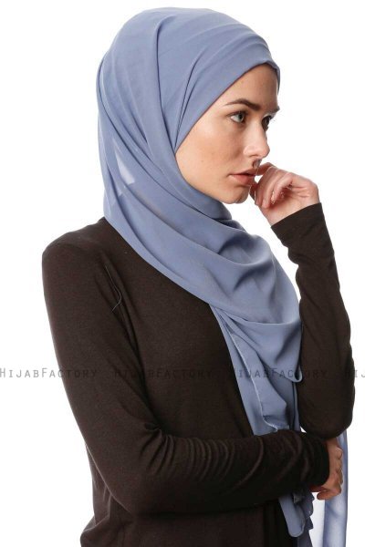 Derya - Denim Praktisk Chiffon Hijab