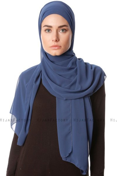 Derya - Indigo Praktisk Chiffon Hijab