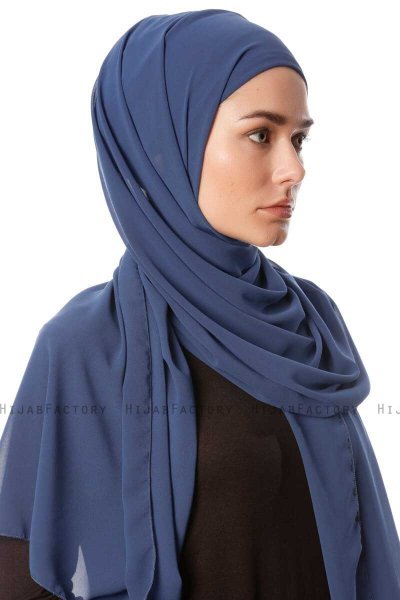 Derya - Indigo Praktisk Chiffon Hijab