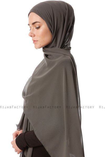Derya - Khaki Praktisk Chiffon Hijab