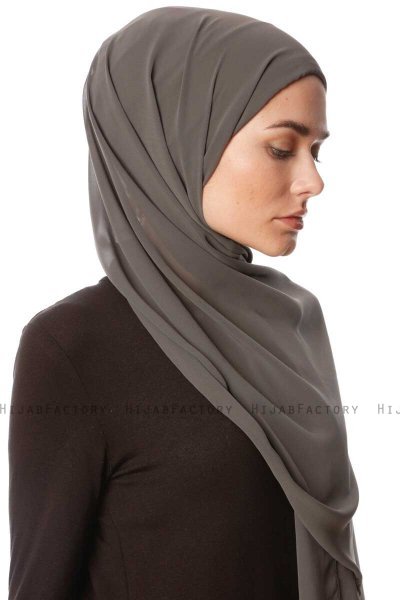 Derya - Khaki Praktisk Chiffon Hijab