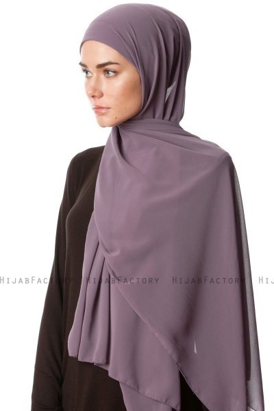 Derya - Lila Praktisk Chiffon Hijab