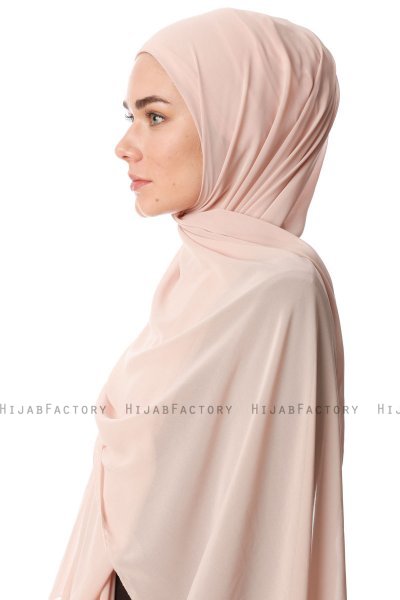 Derya - Ljus Beige Praktisk Chiffon Hijab