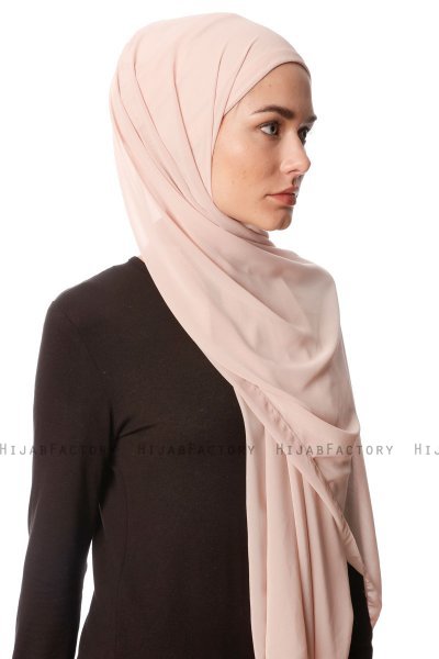 Derya - Ljus Beige Praktisk Chiffon Hijab