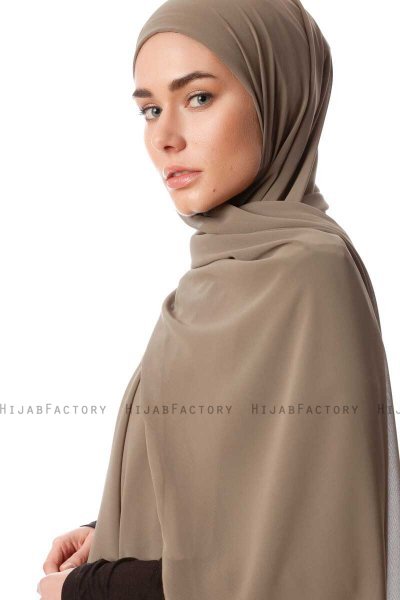 Derya - Olivgrön Praktisk Chiffon Hijab