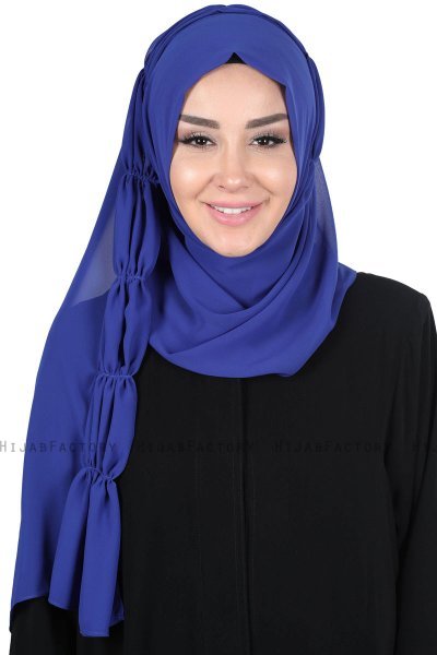 Disa - Blå Praktisk Chiffon Hijab