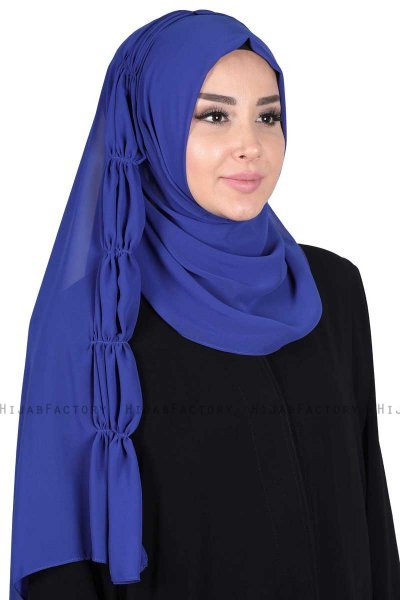 Disa - Blå Praktisk Chiffon Hijab