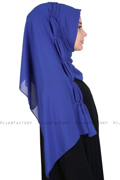 Disa - Blå Praktisk Chiffon Hijab