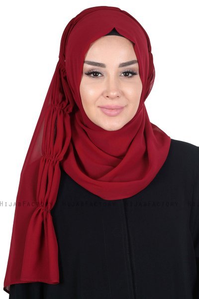 Disa - Bordeaux Praktisk Chiffon Hijab