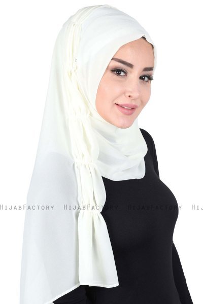 Disa - Creme Praktisk Chiffon Hijab